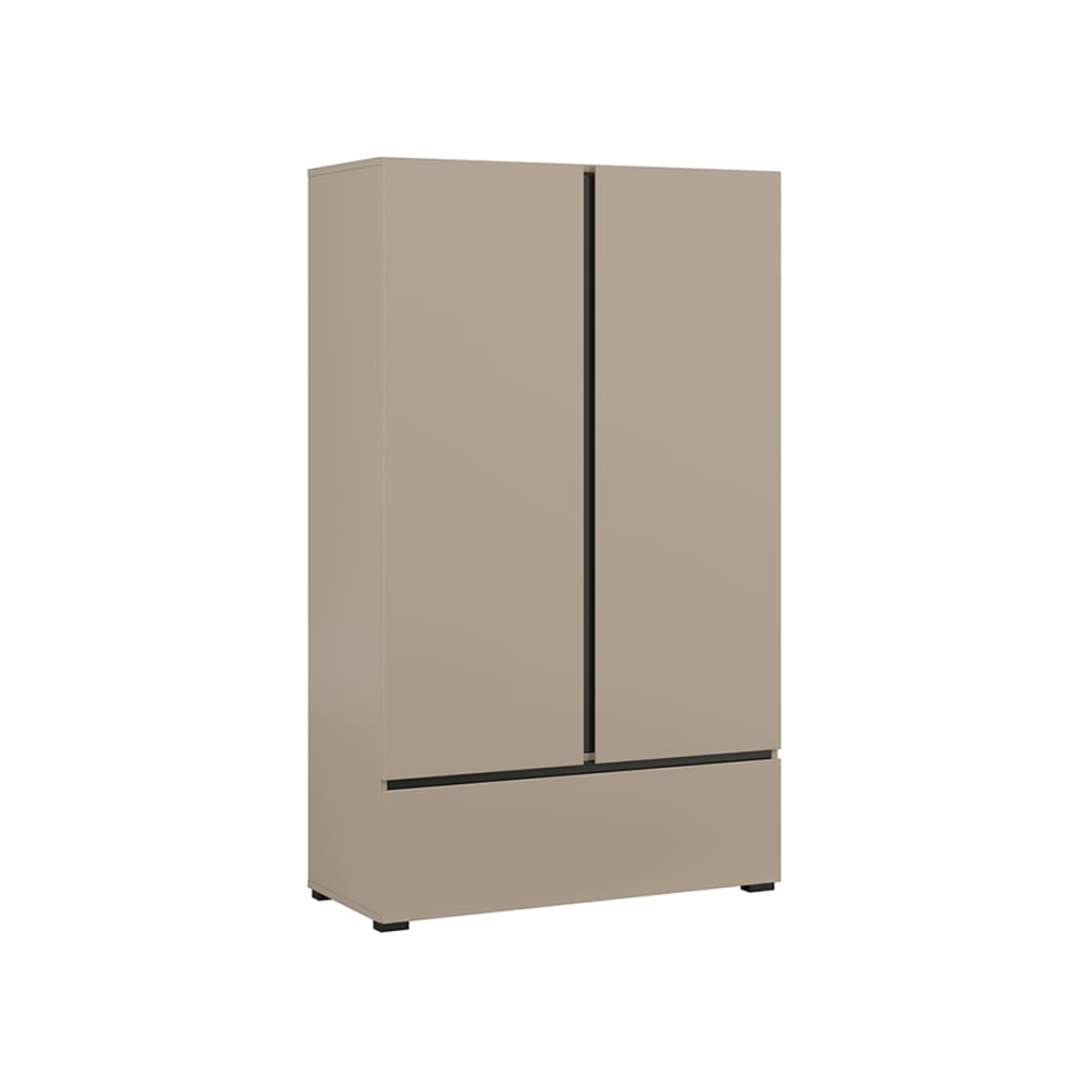 Petite armoire 2 portes 1 tiroir stratifiés taupe