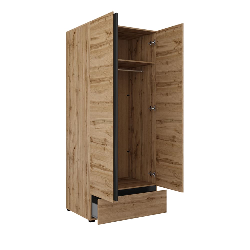 Schrank 2 Türen 1 Schublade Laminierte Platten Holz - Maisons Du
