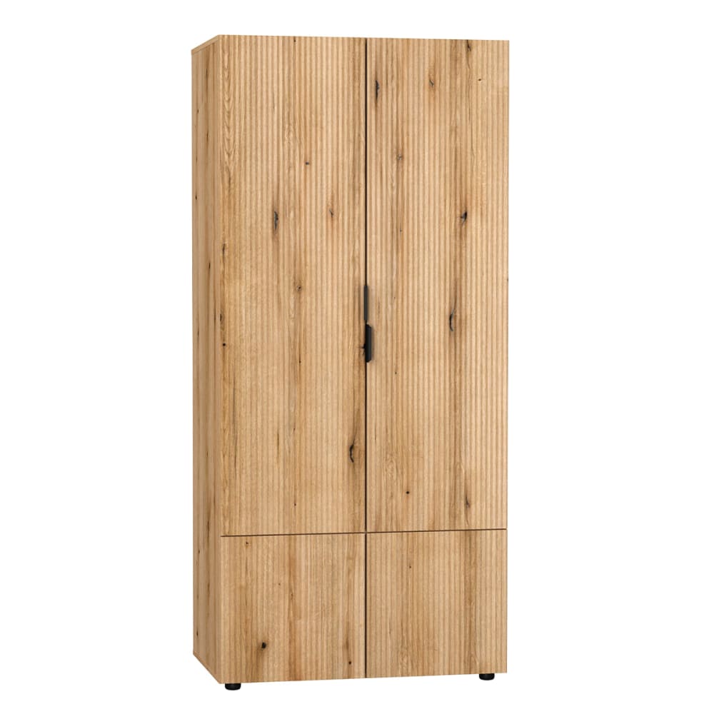 Petits meubles Schrank 4-türig Spanplatten Holz Braun Spanplatte