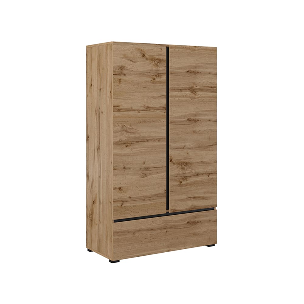 Petite armoire 2 portes 1 tiroir stratifiés beige