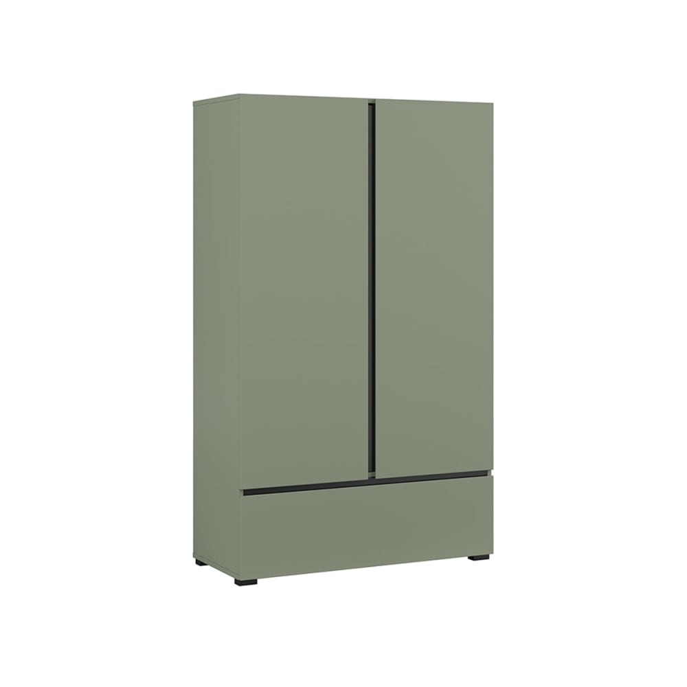 Petits meubles Kleiner Schrank 2 Türen 1 Schublade Laminierte Platten Grün Grün Spanplatte