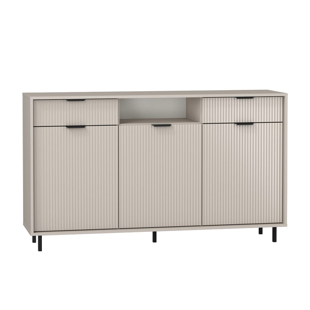 Petits meubles Sideboard 3 Türen 2 Schubladen Spanplatten Kaschmir Beige Spanplatte