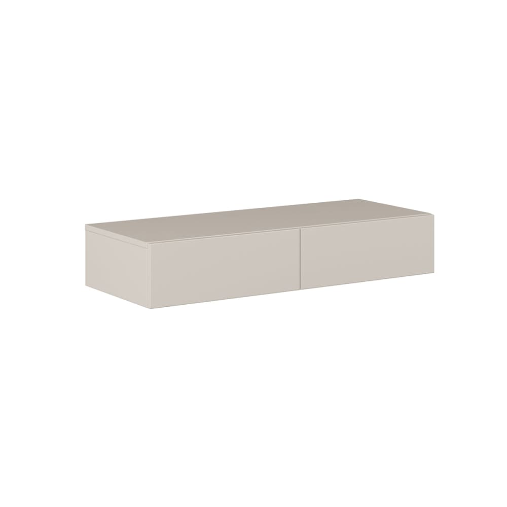 Console coiffeuse murale 2 tiroirs panneaux mélaminés beige Console coiffeuse murale 2 tiroirs panneaux mélaminés beige