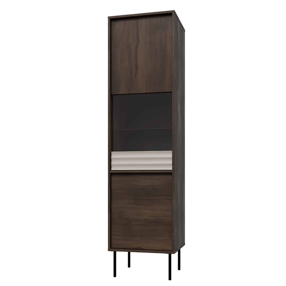 Vitrine 2 portes stratifiés beige