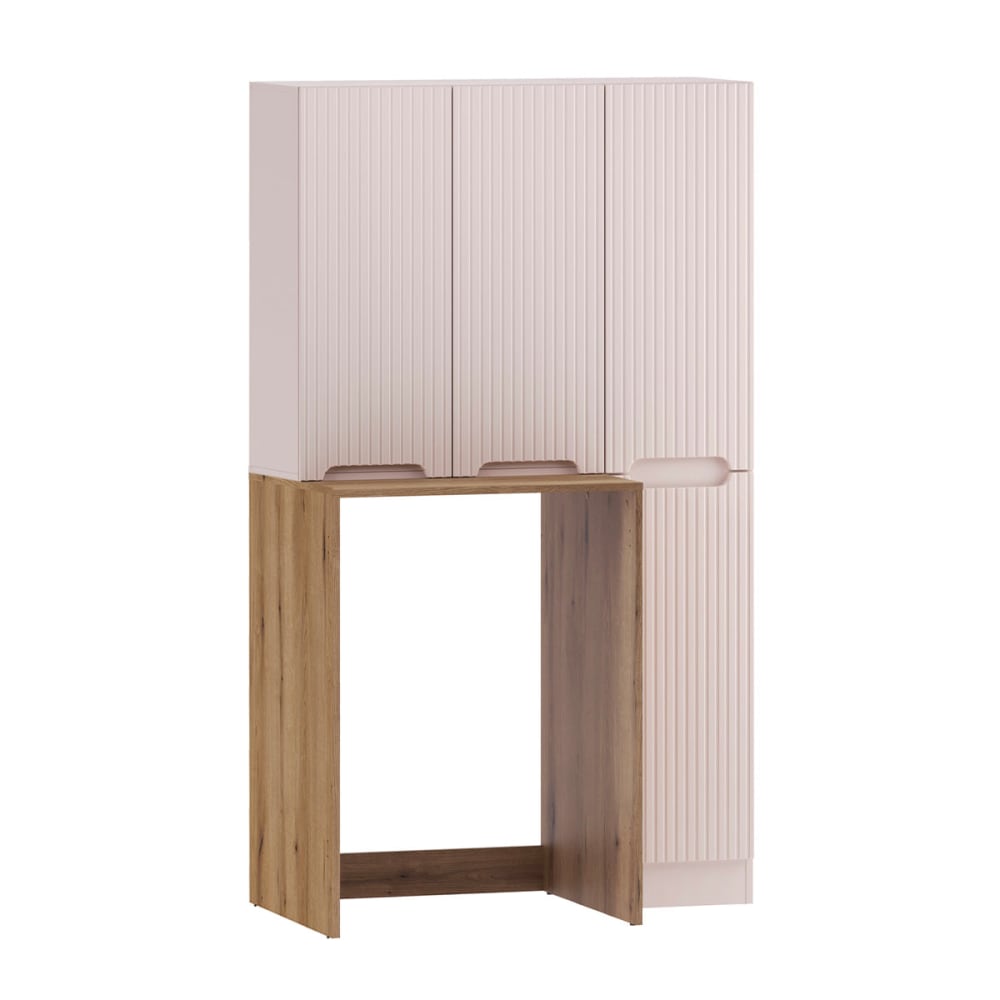 Ensemble buanderie panier à linge panneaux stratifiés beige