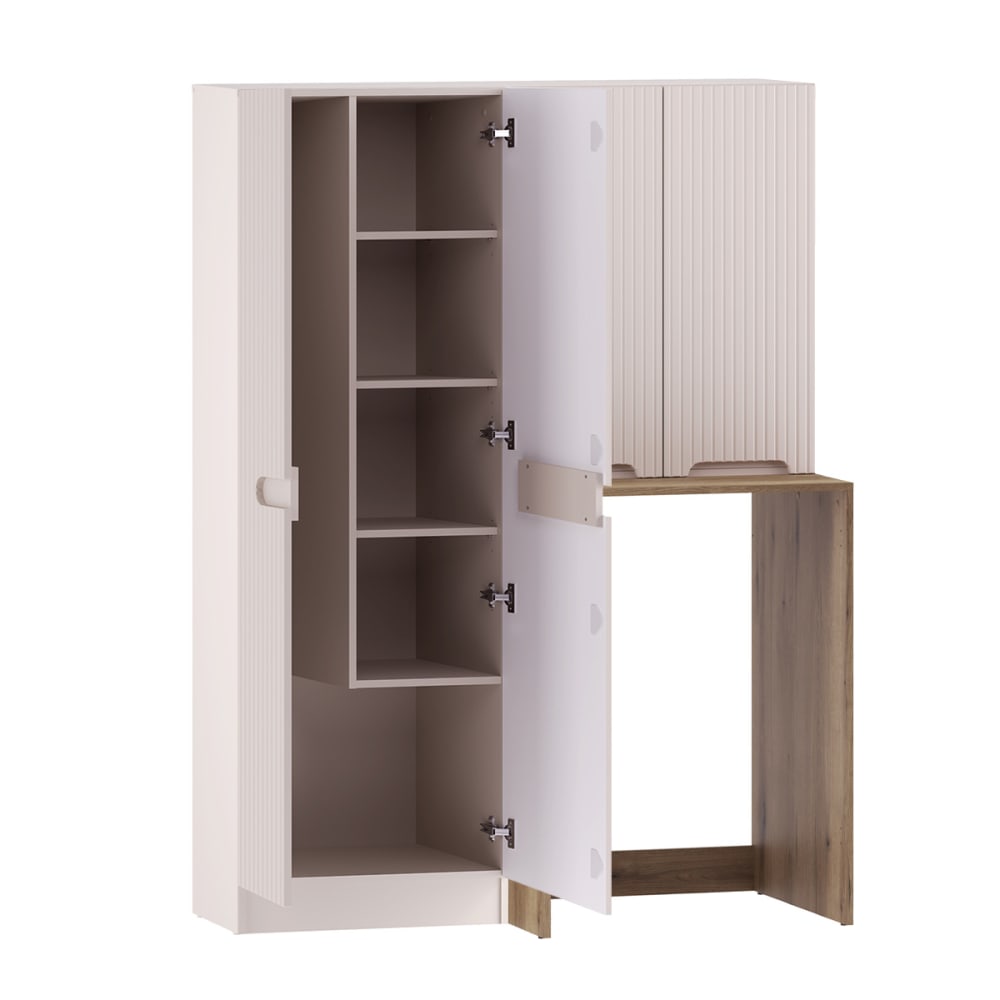 Ensemble buanderie armoires machine à laver stratifiés beige