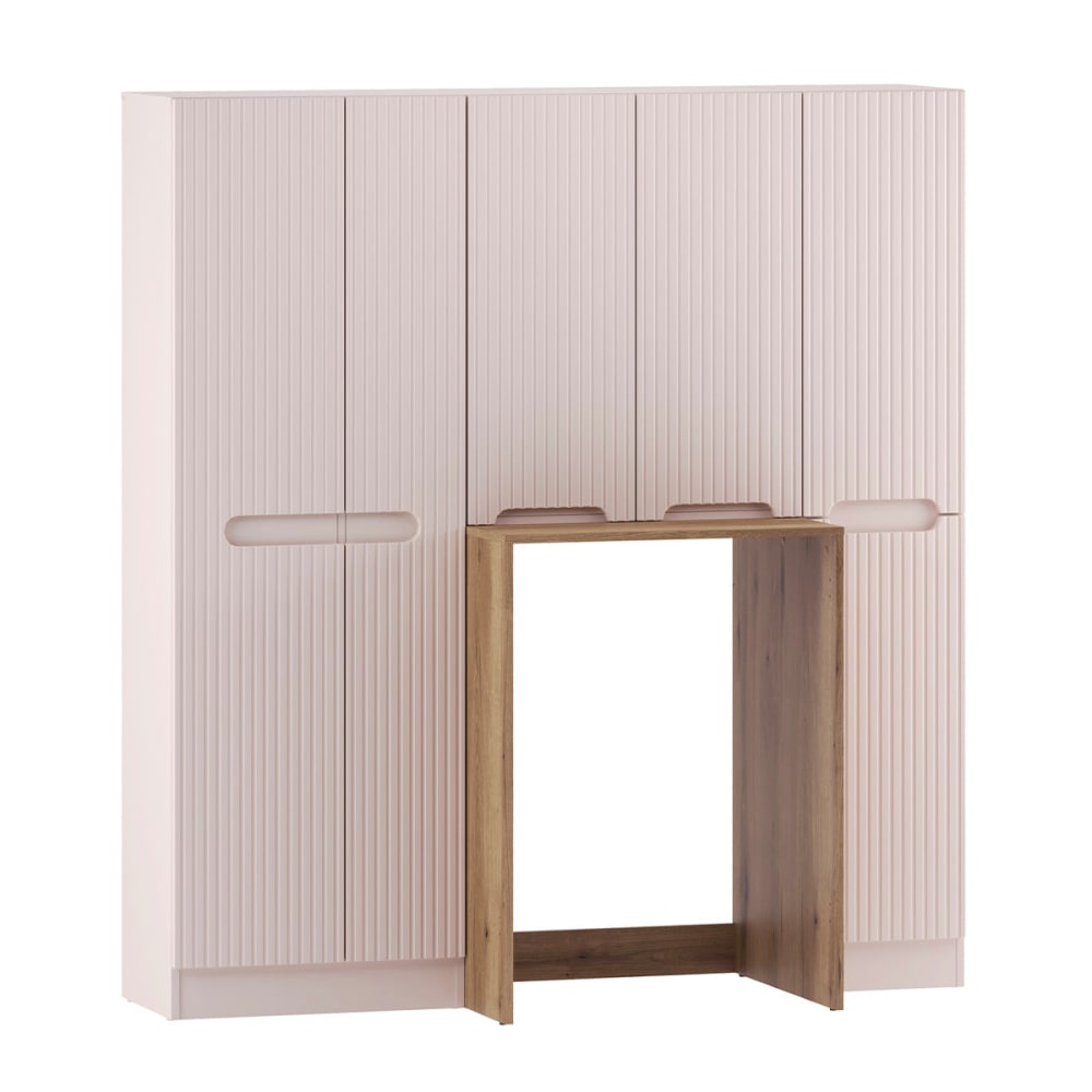 Ensemble buanderie complet panier panneaux stratifiés beige