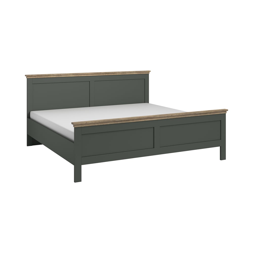 Lit 140x200 sommier inclus stratifiés naturel vert