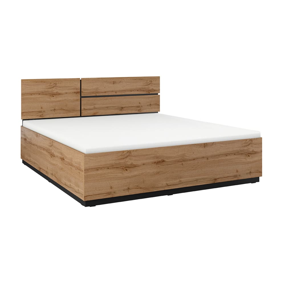 Lit 160x200 sommier inclus panneaux stratifiés marron Lit 160x200 sommier inclus panneaux stratifiés marron