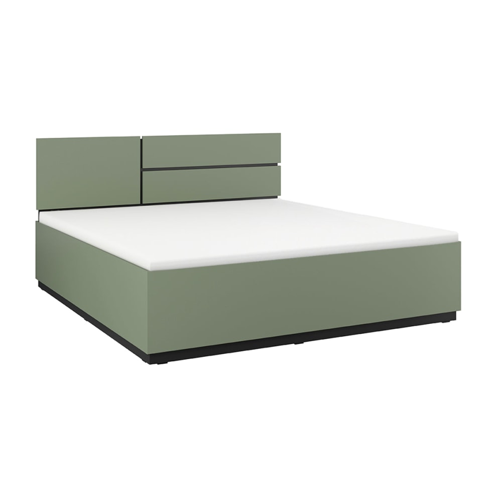 Lit 160x200 sommier inclus panneaux stratifiés vert Lit 160x200 sommier inclus panneaux stratifiés vert