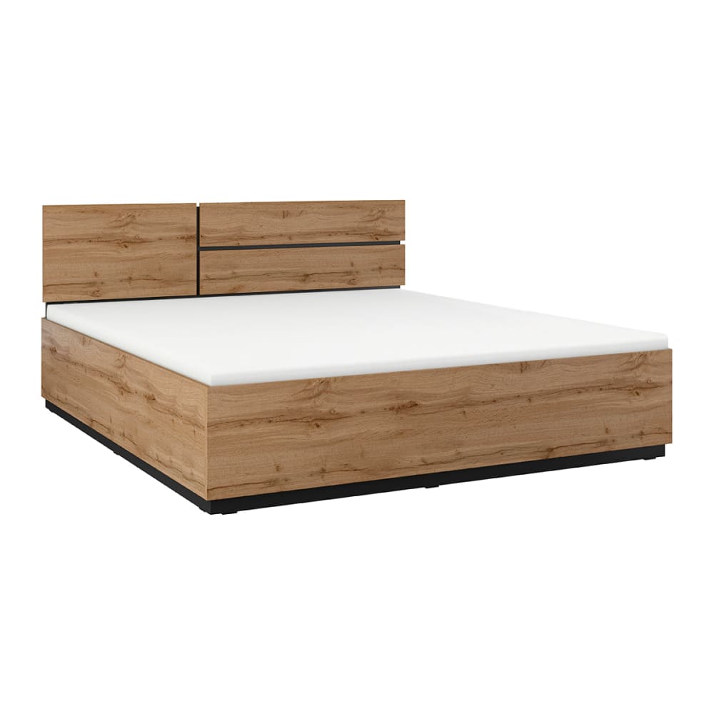 Lit 180x200 sommier inclus panneaux stratifiés marron Lit 180x200 sommier inclus panneaux stratifiés marron