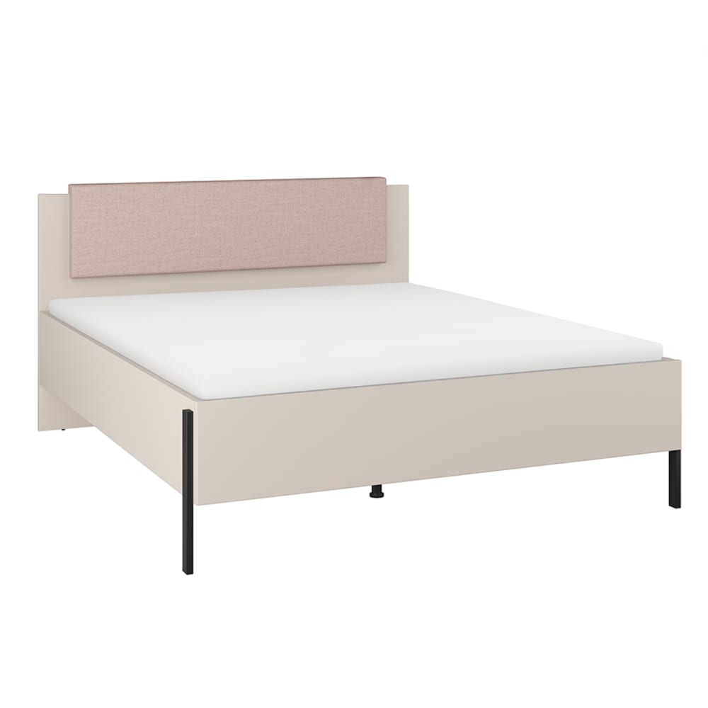 Lit 160x200 sommier inclus stratifiés beige