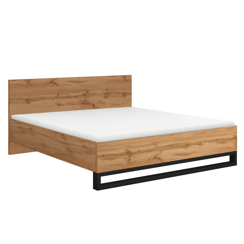 Lit 180x200 sommier inclus et noir panneaux agglomérés stratifiés