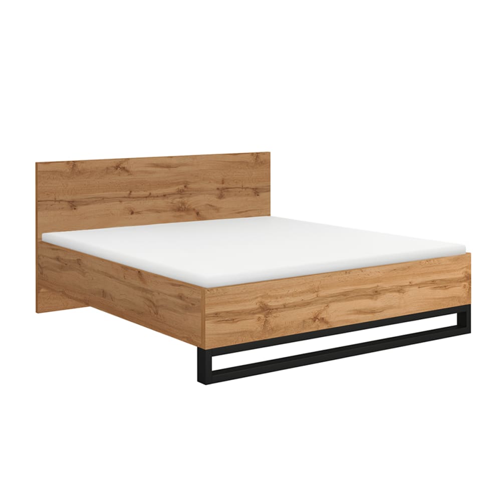 Lit 160x200 sommier inclus et noir panneaux agglomérés stratifiés
