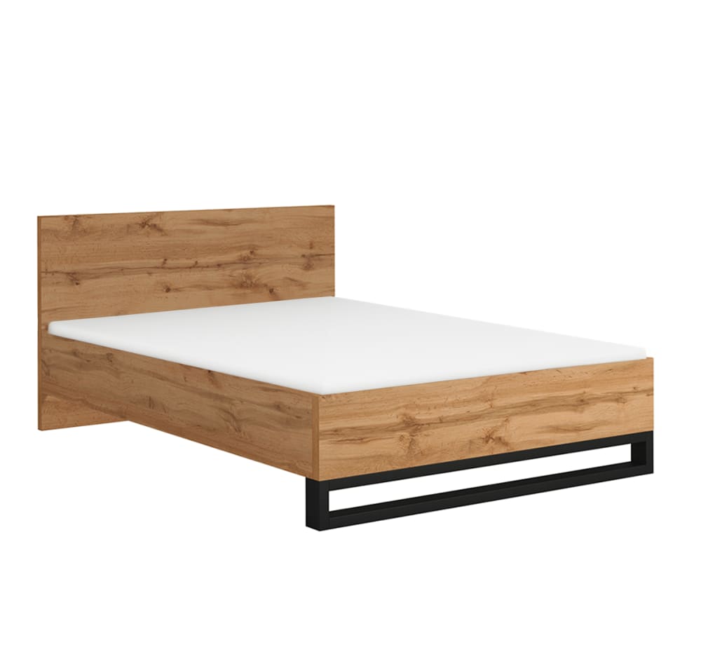 Lit 140x200 sommier inclus et noir panneaux agglomérés stratifiés