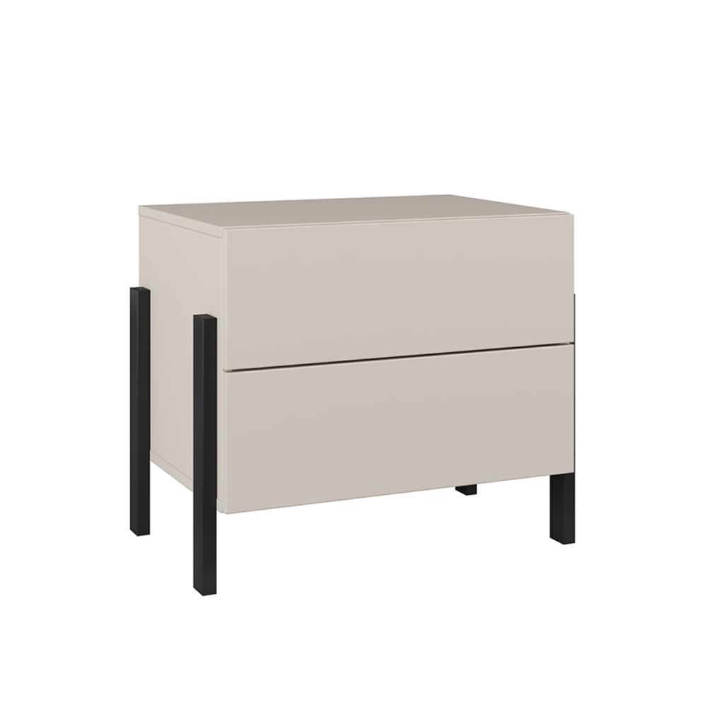 Chevet 2 tiroirs stratifiés beige