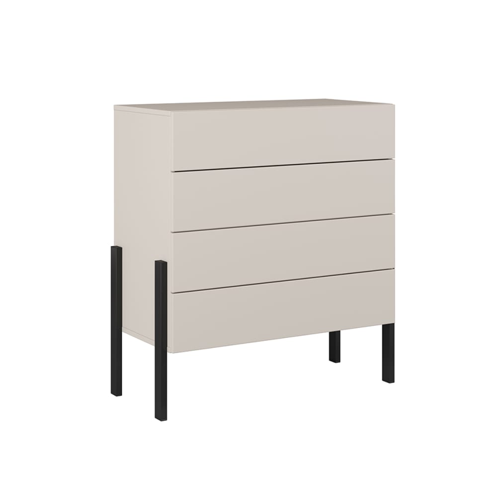 Commode 4 tiroirs stratifiés beige