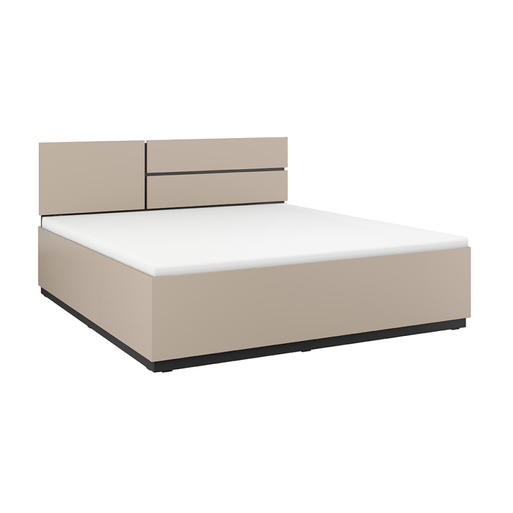 Lit 160x200 sommier inclus stratifiés taupe