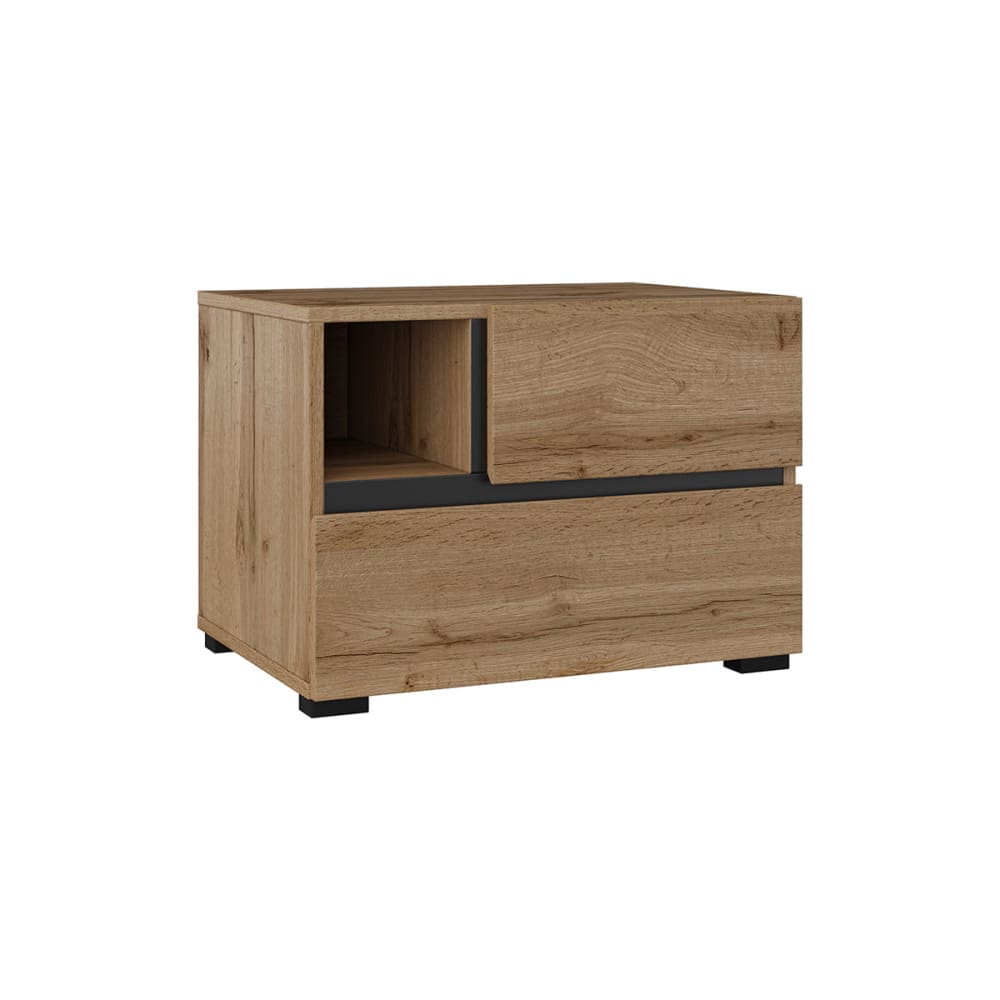 Petits meubles Nachttisch mit 2 Schubladen Laminierte Platten Holz style modern Beige Spanplatte