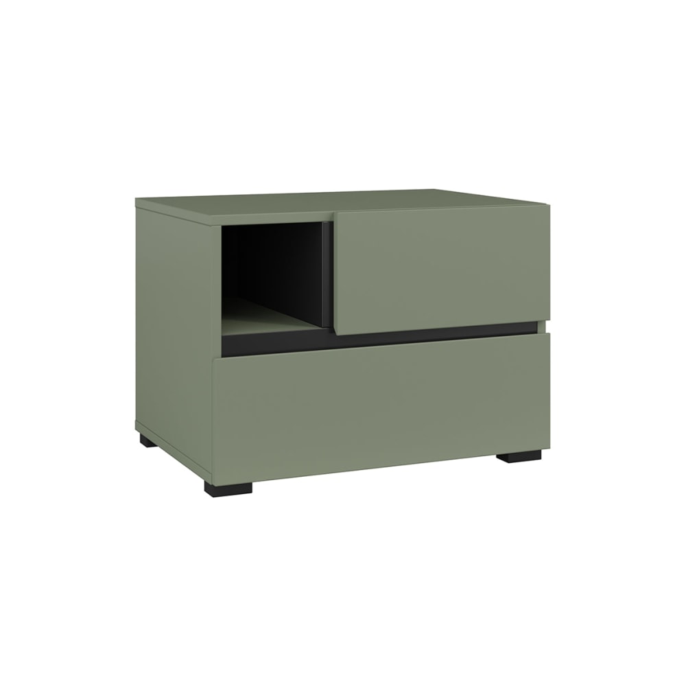 Petits meubles Nachttisch mit 2 Schubladen Laminierte Platten Grün style modern Grün Spanplatte