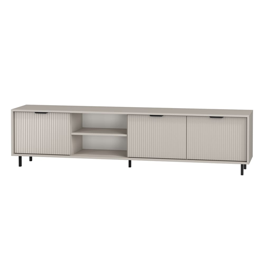 Meuble TV 3 portes 200 cm stratifiés beige