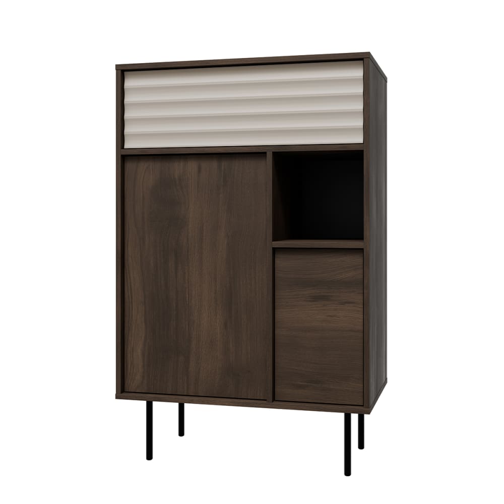 Buffet haut 3 portes stratifiés beige