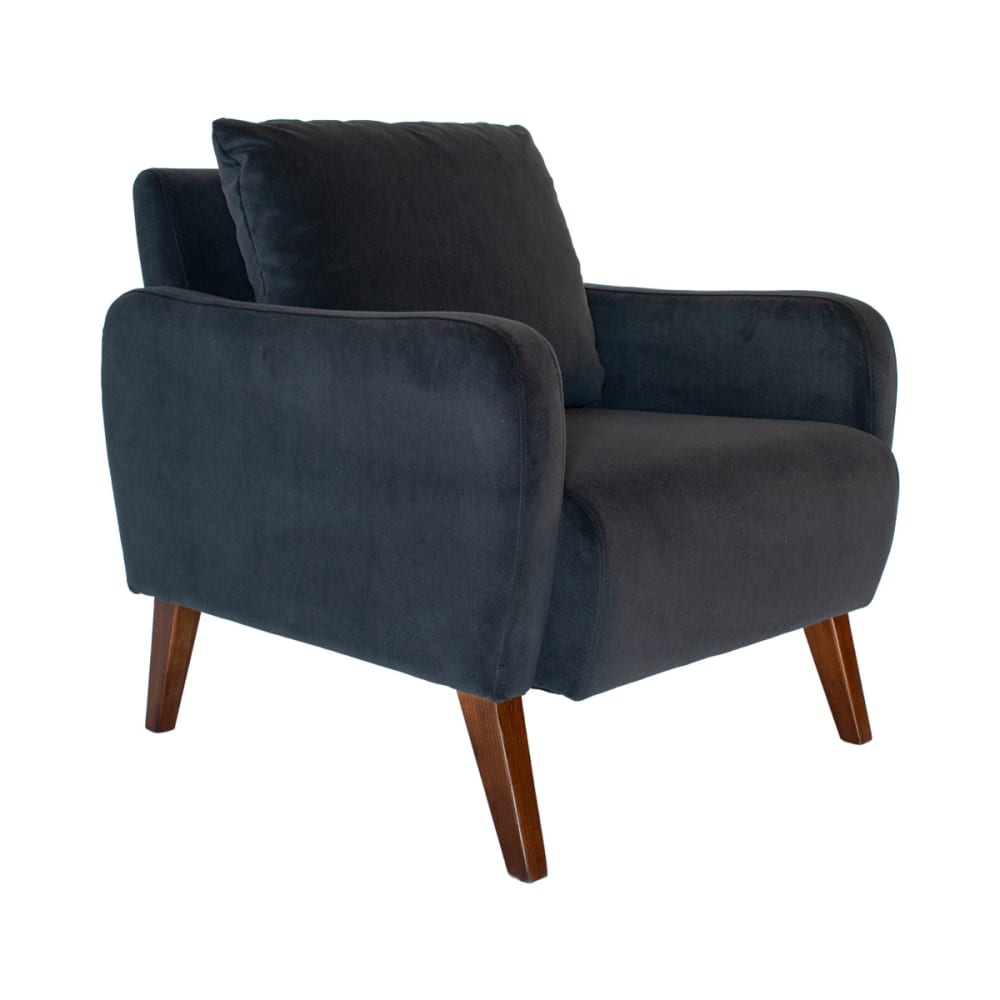 fauteuil en velours gris