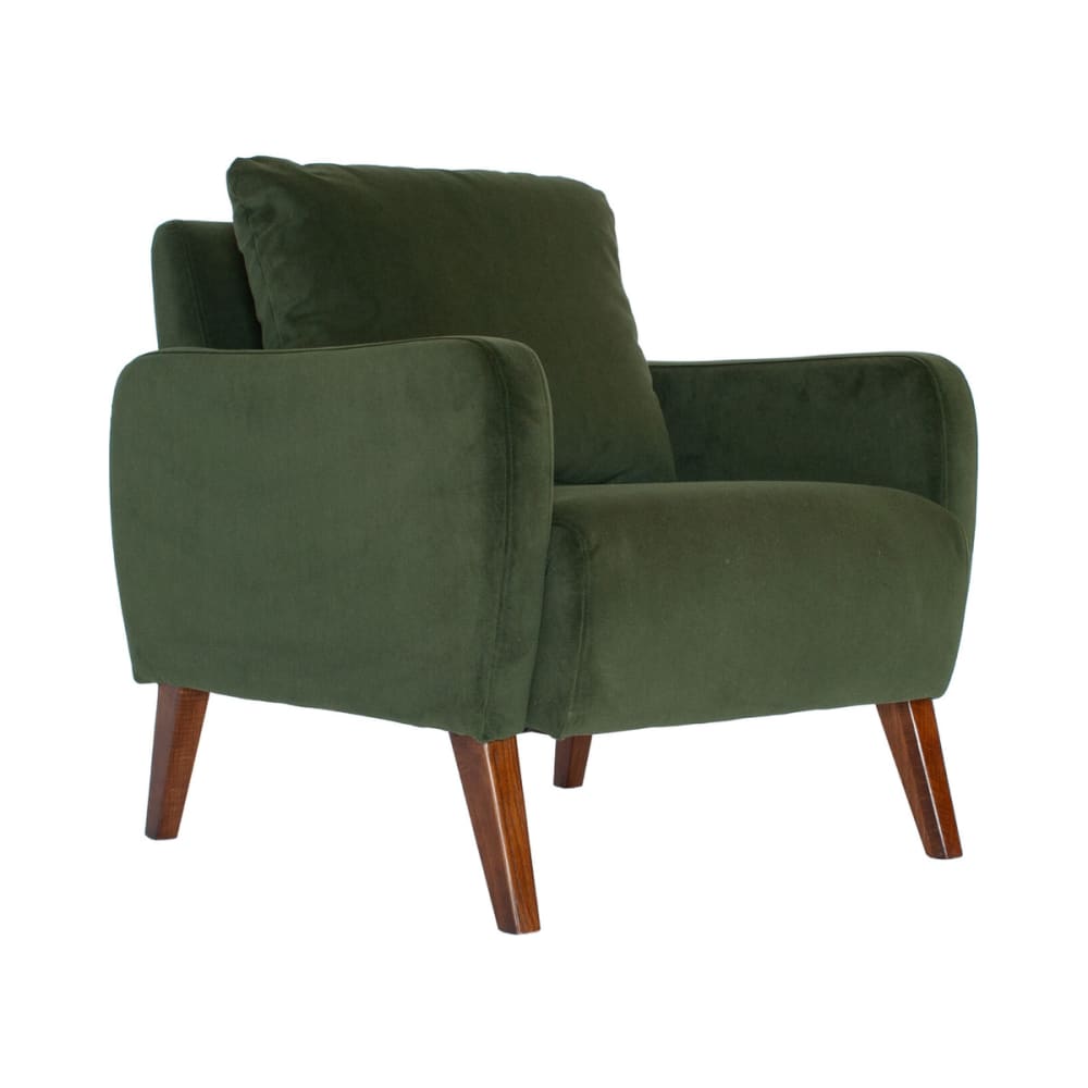 fauteuil en velours vert