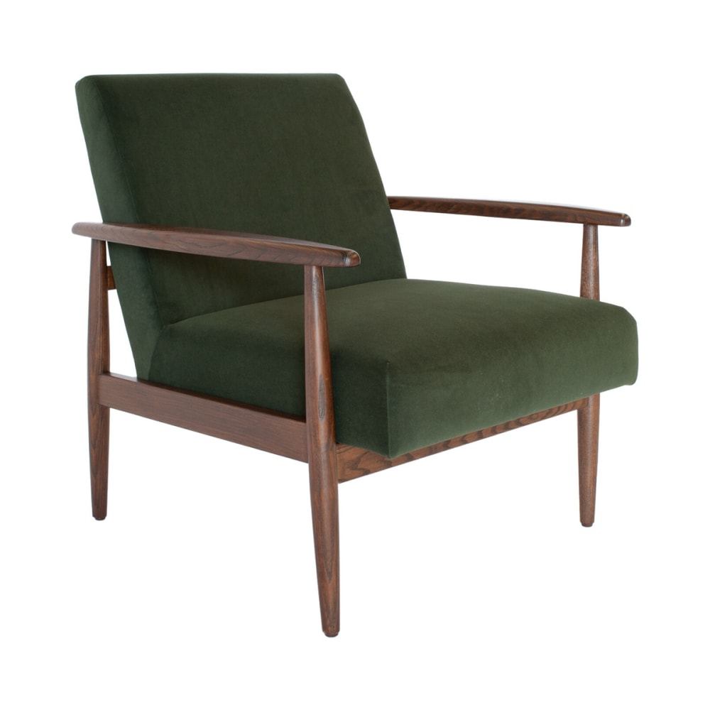 Fauteuil en frêne et velours vert — Beyit