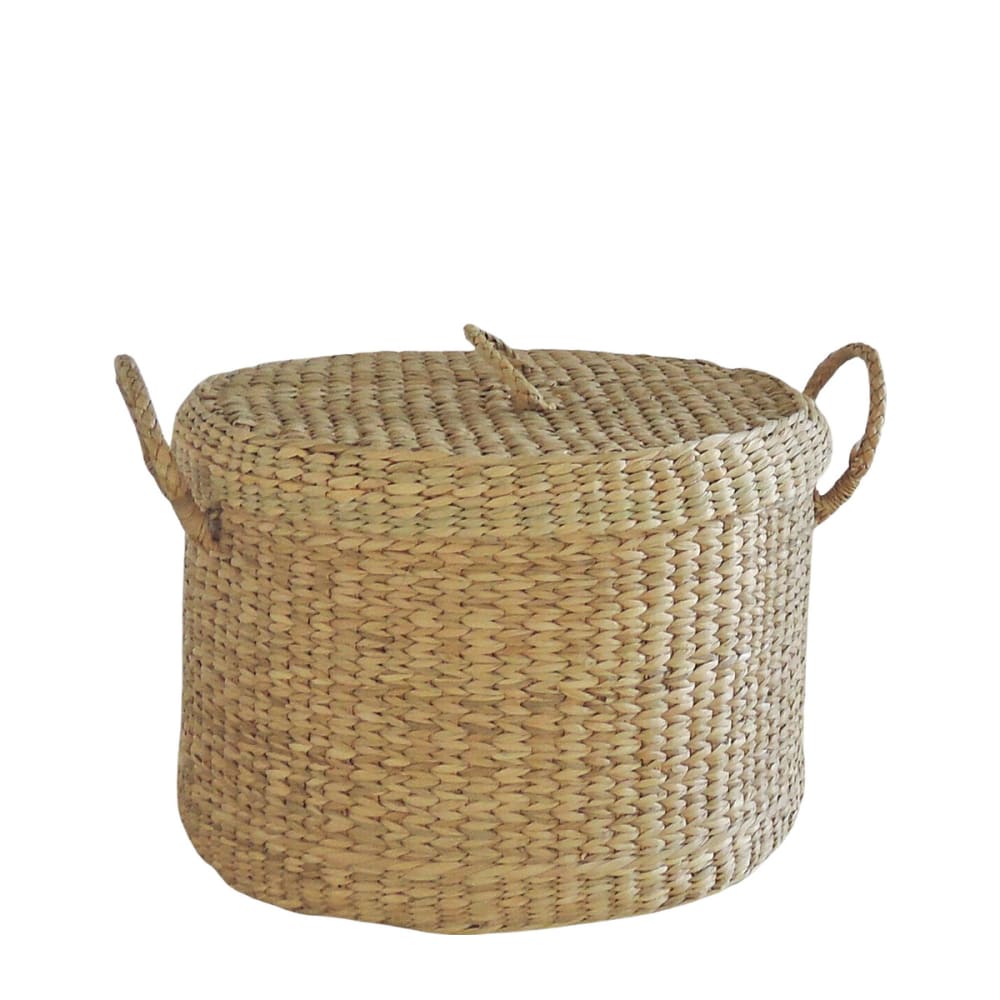 Panier rond large en jacinthe d'eau avec couvercle — Beyit