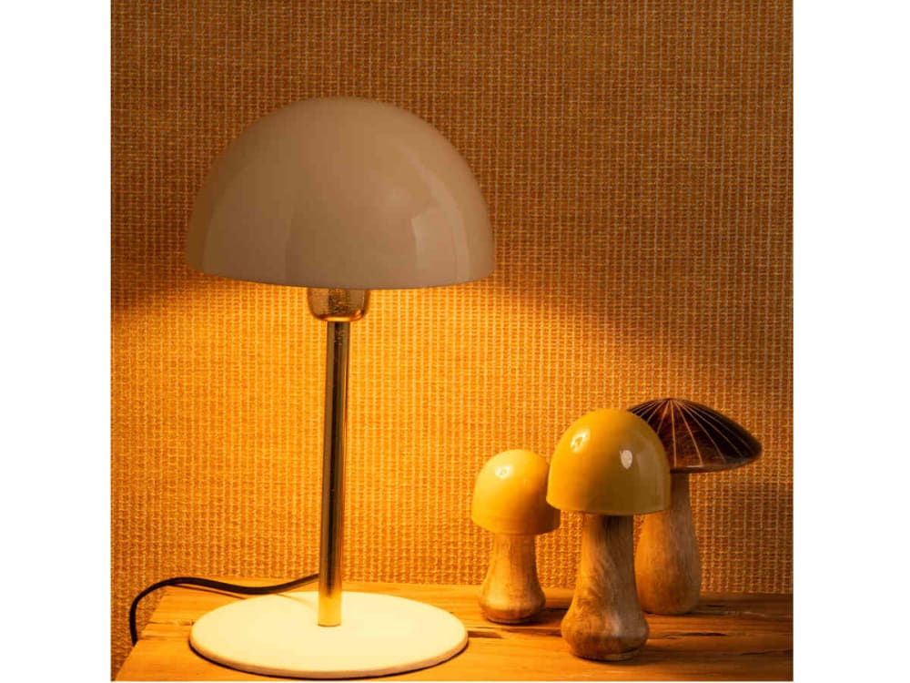 Lampe de table 20x20x36 cm en métal crème et doré — vue 3