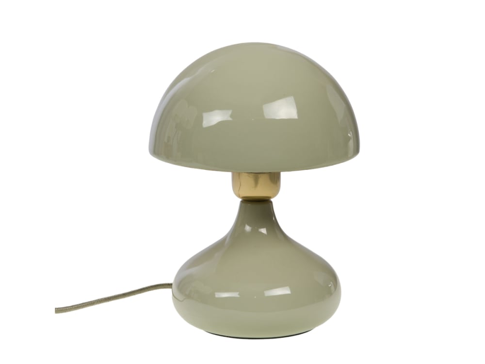 Lampe à poser amande style rétro en fer abat-jour champignon