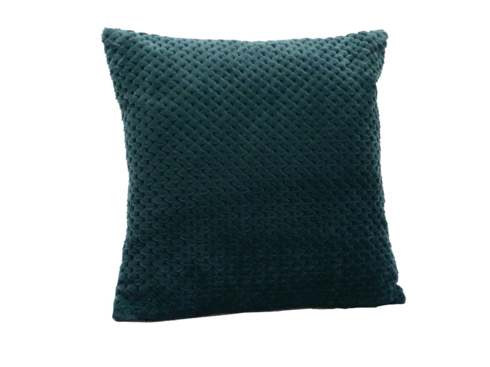 Coussin émeraude avec housse damier unie 40 x 40 cm