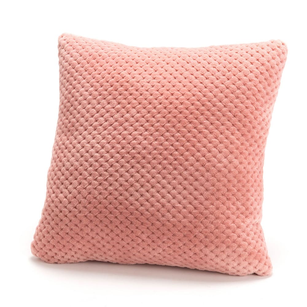 Coussin damier  40x40 rose en polyester
