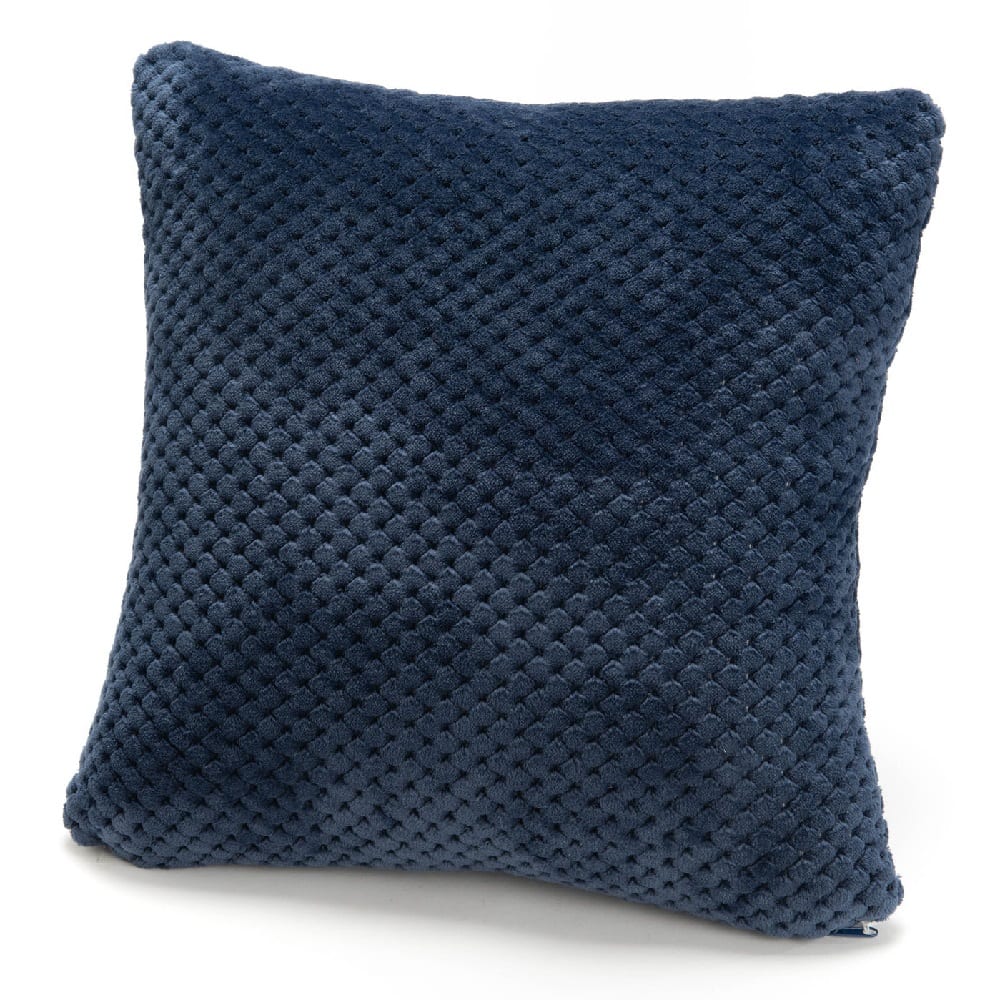 Coussin damier  40x40 bleu en polyester