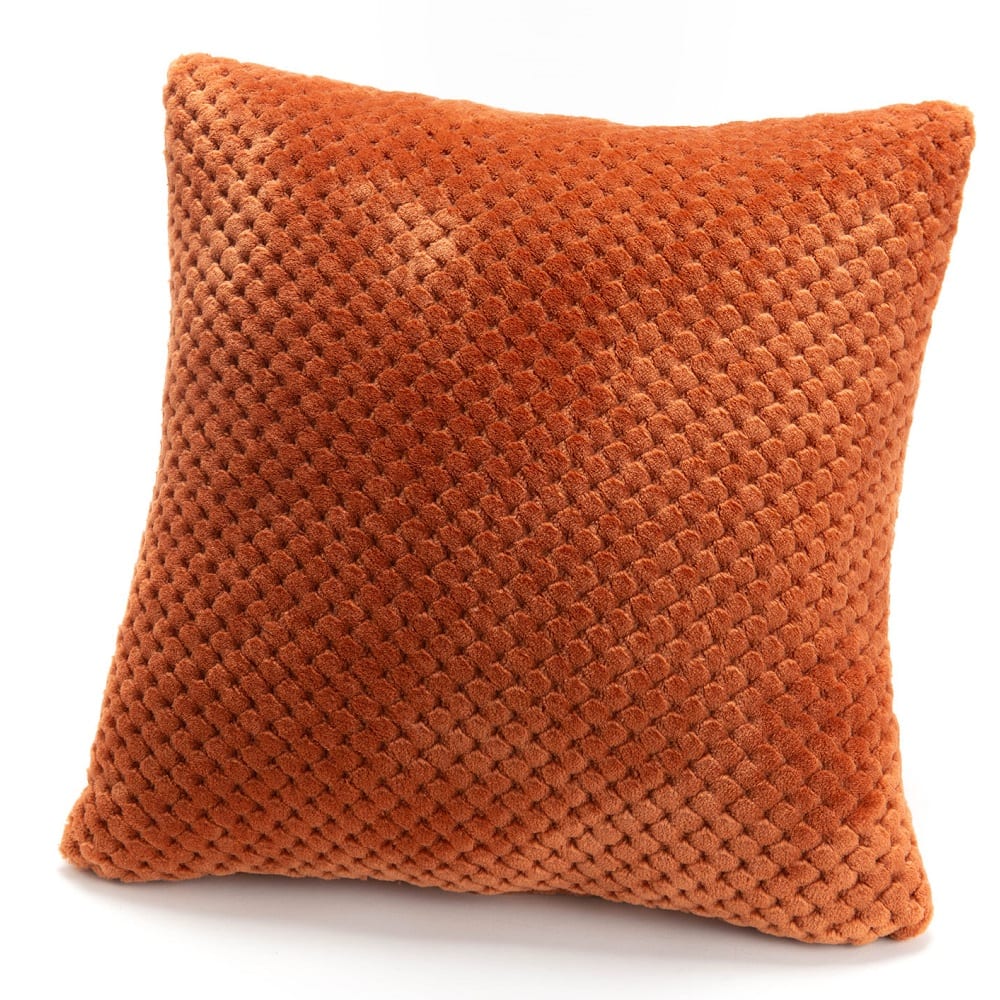 Coussin Damier Terracotta 40x40 marron en polyester