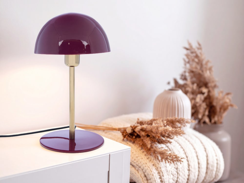 Lampe à poser design en métal prune