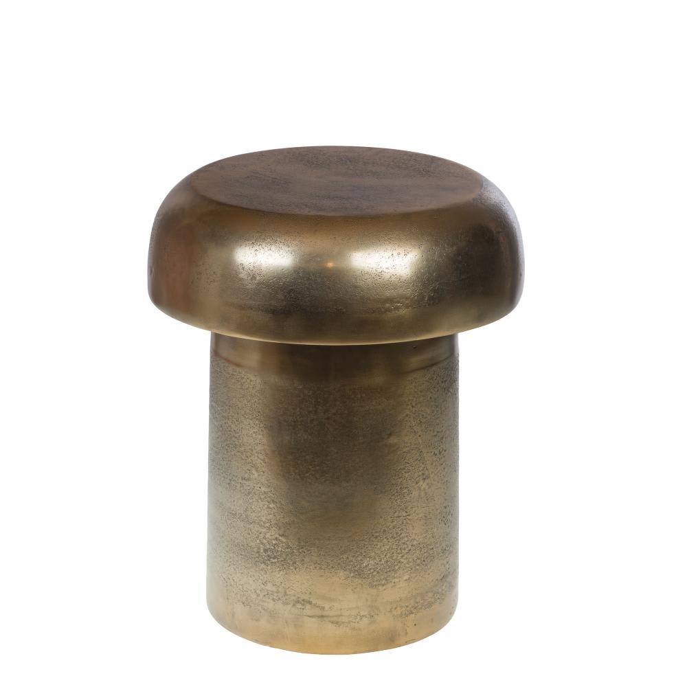 Bout de canape champignon carm jaune en aluminium