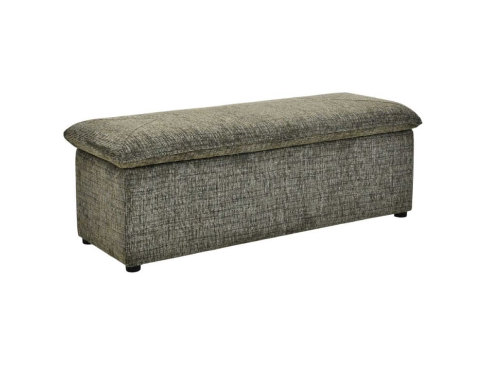 Banc coffre contemporain en tissu vert texturé