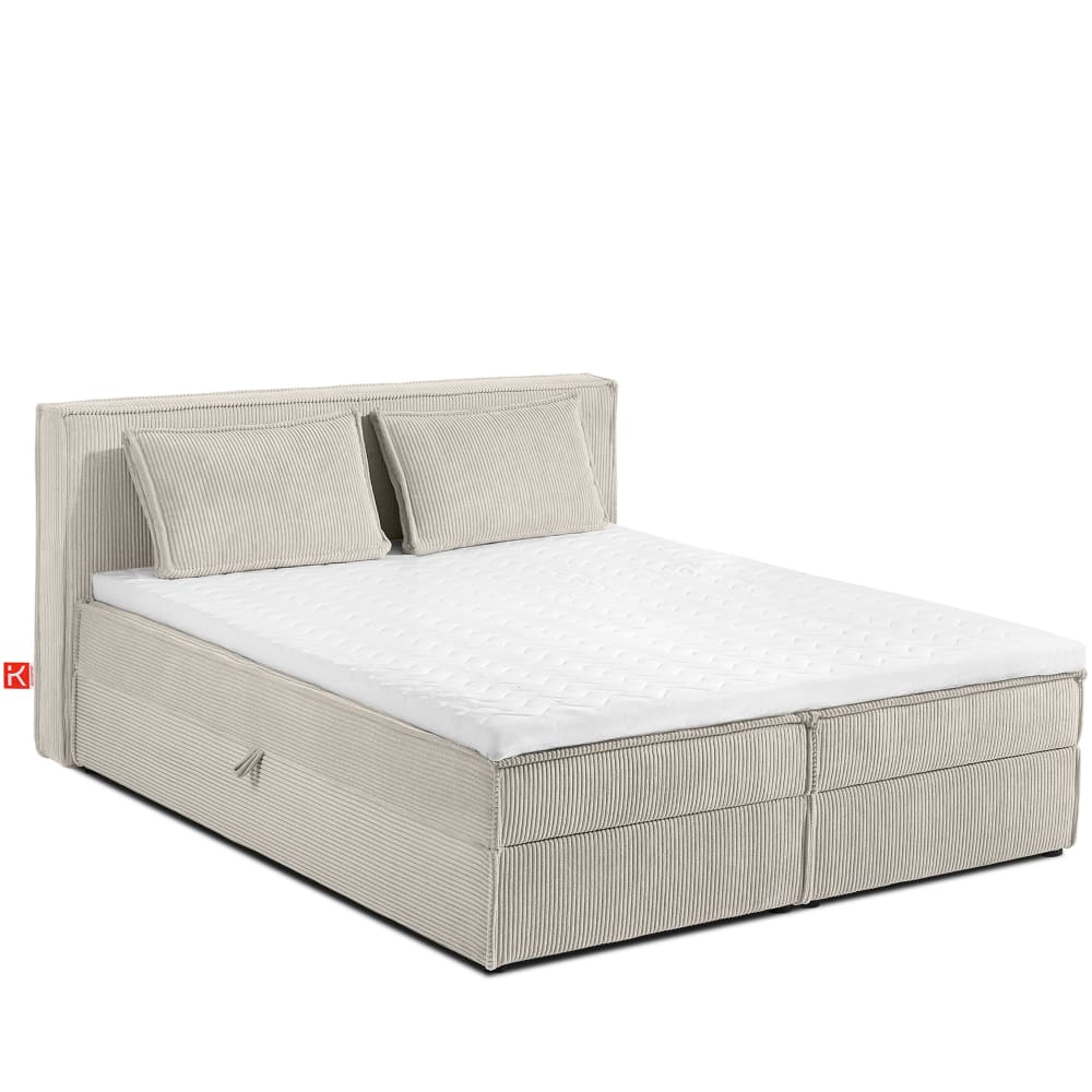 KONSIMO Boxspringbett ROTI mit Stauraum style modern Beige Holz