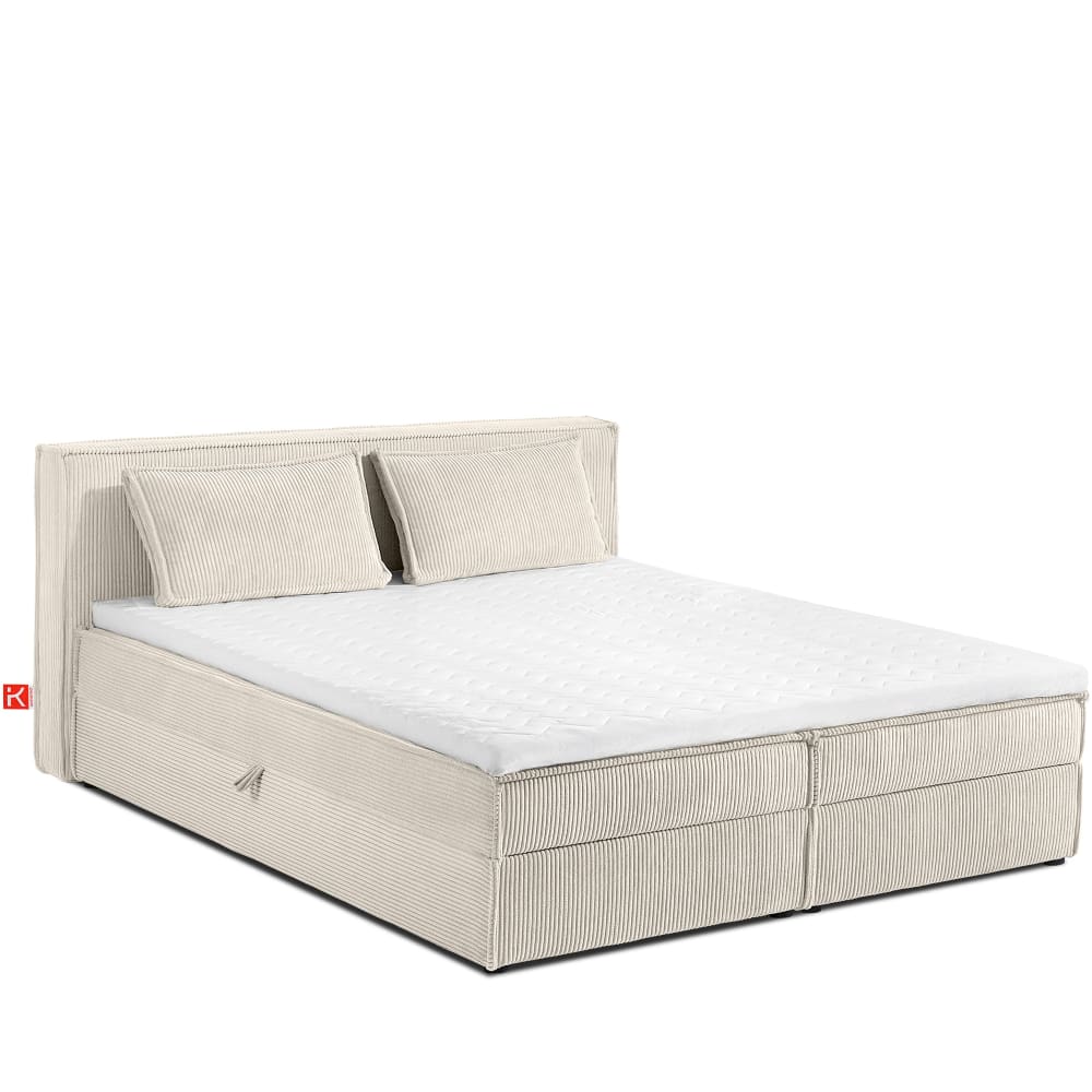 KONSIMO Boxspringbett ROTI mit Stauraum style modern Weiß Holz