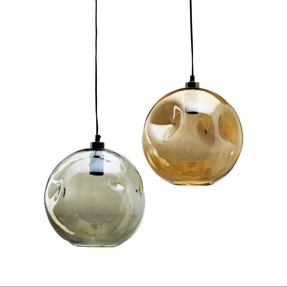 Suspension en verre recyclé doré 29x29x33cm — vue 4