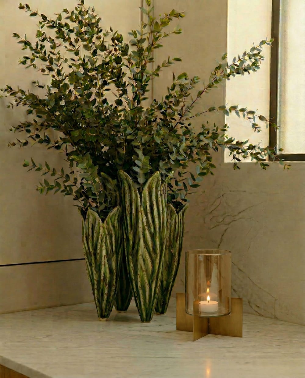 Kerzenhalter messing und glas gold, 26x26x30cm - Maisons Du Monde