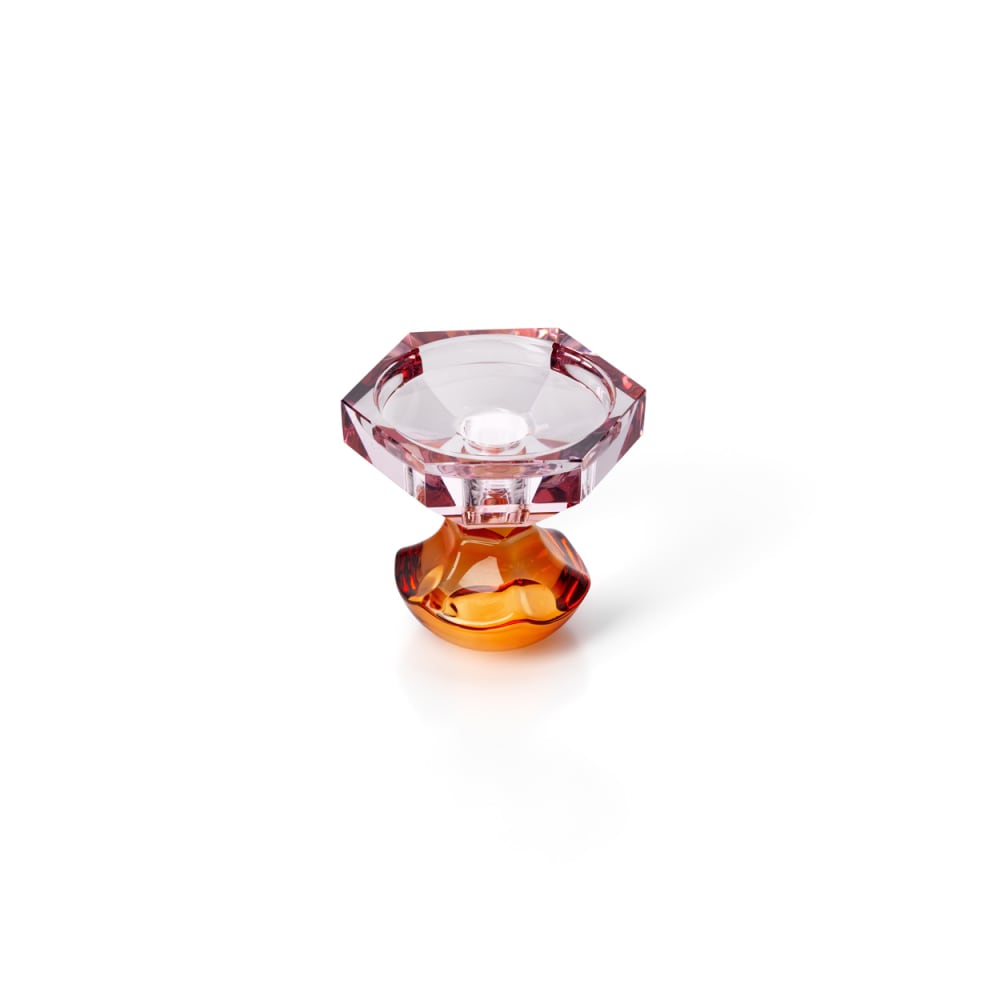 Kerzenhalter aus recyceltem glas in orange und rosa,