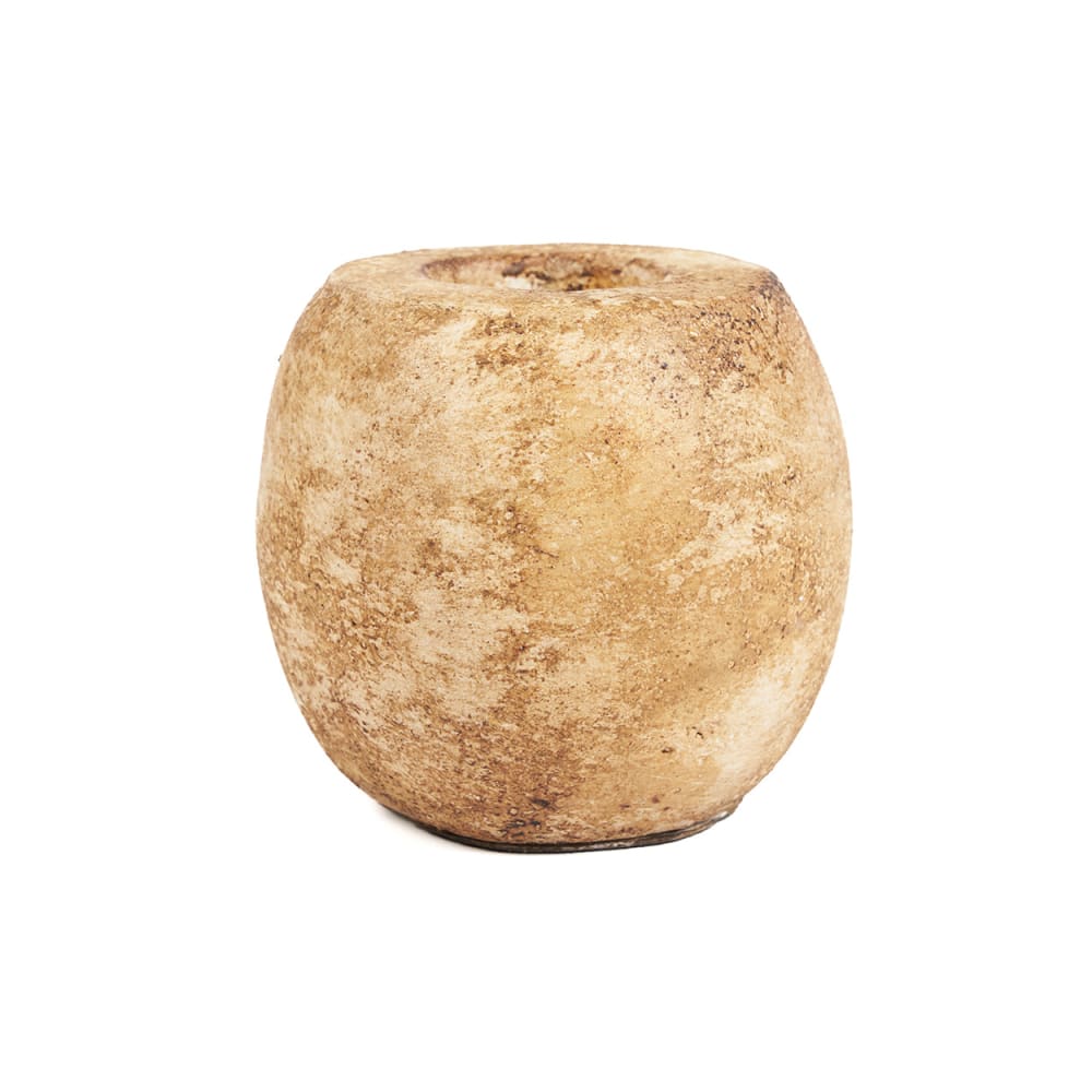 Bougeoir en terre cuite crème 13x13x12cm Bougeoir en terre cuite crème 13x13x12cm