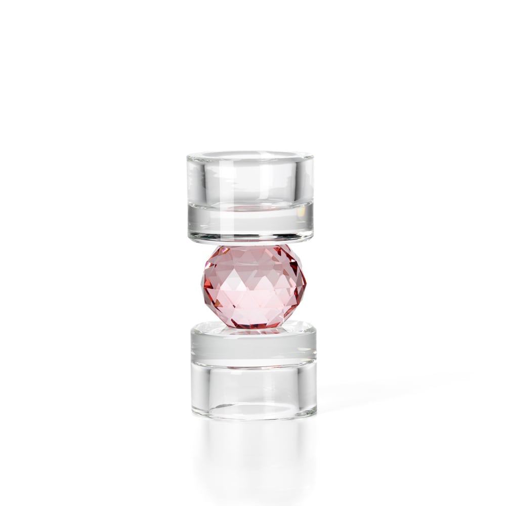 Bazar Bizar Kerzenhalter aus recyceltem glas in rosa, 6x6x12,3cm - -