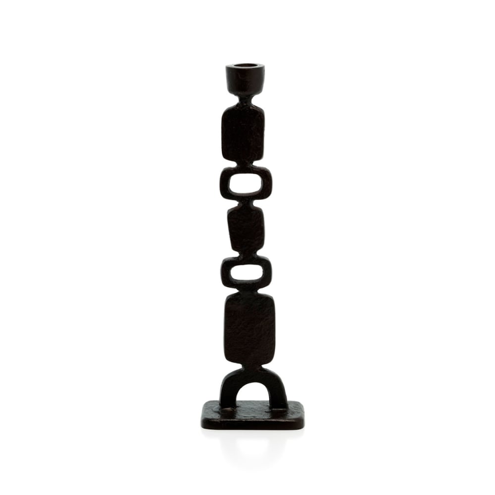 Bougeoir en laiton noir 11x6,5x30,5cm