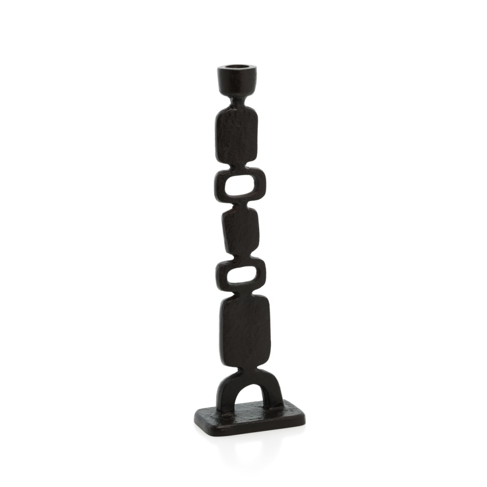 Kerzenhalter aus messing in schwarz, 11x6,5x30,5cm - Maisons Du