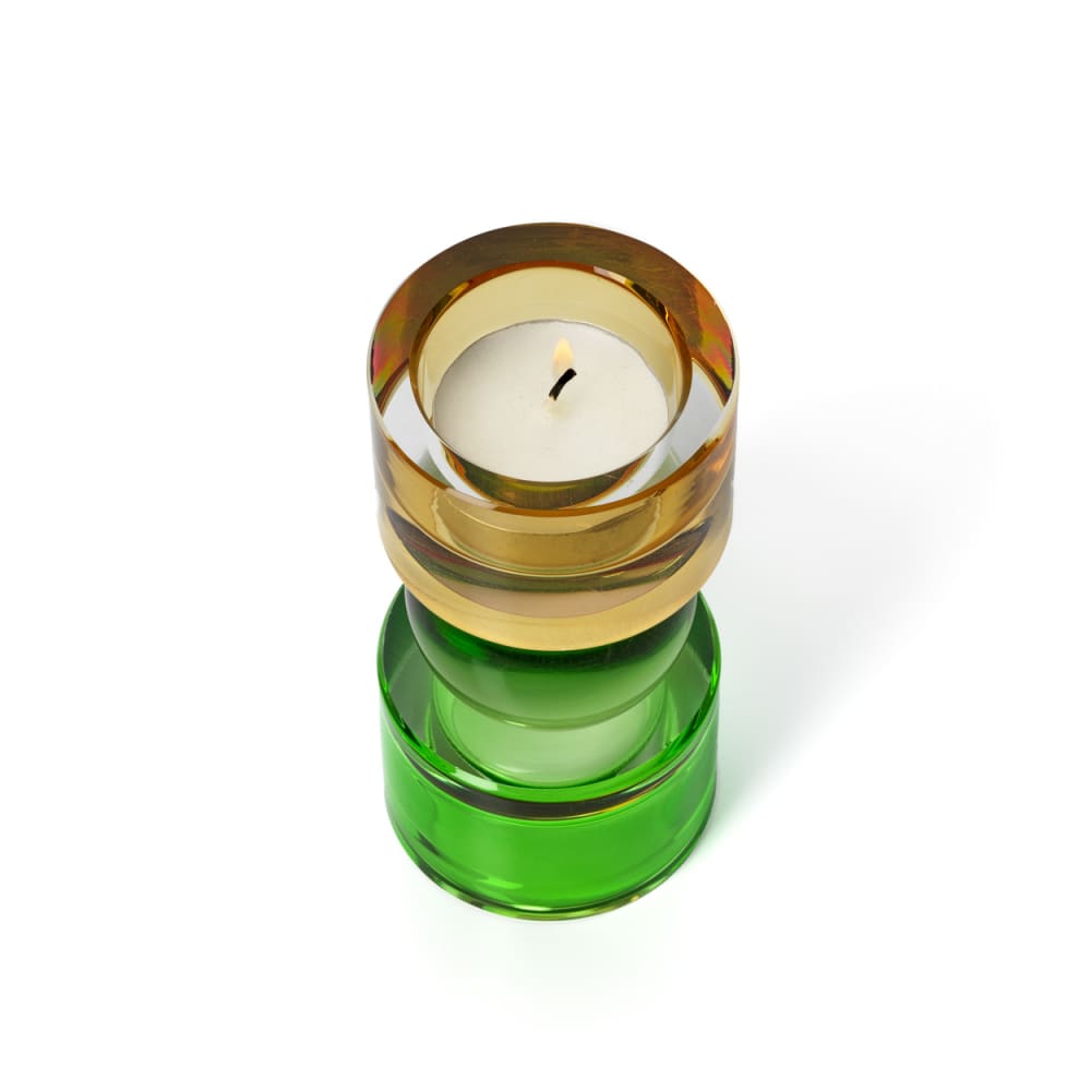 Kerzenhalter aus altglas, grün, violett & bernsteinfarben,