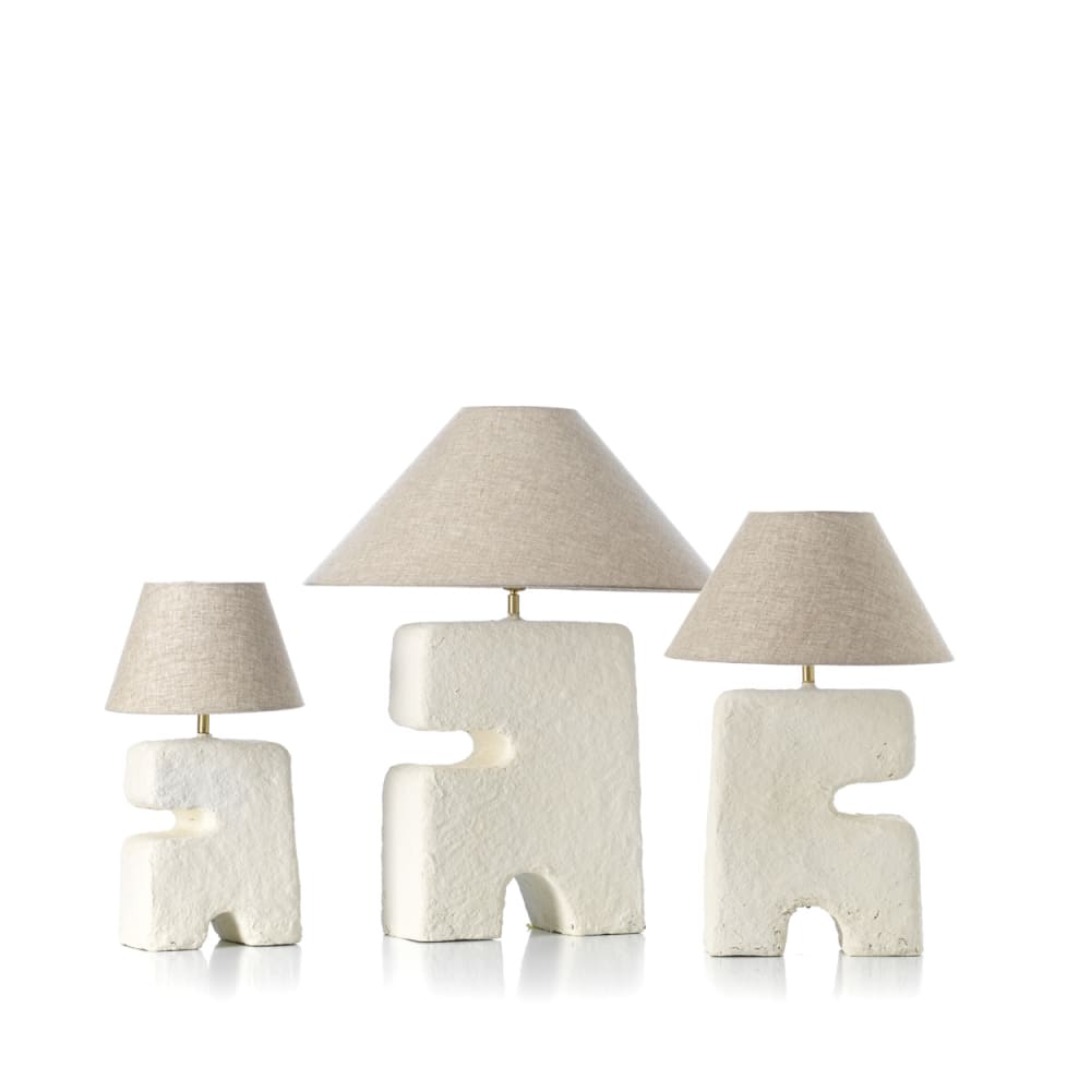 Lampe de table papier mâché blanc 55x55x65cm — vue 4